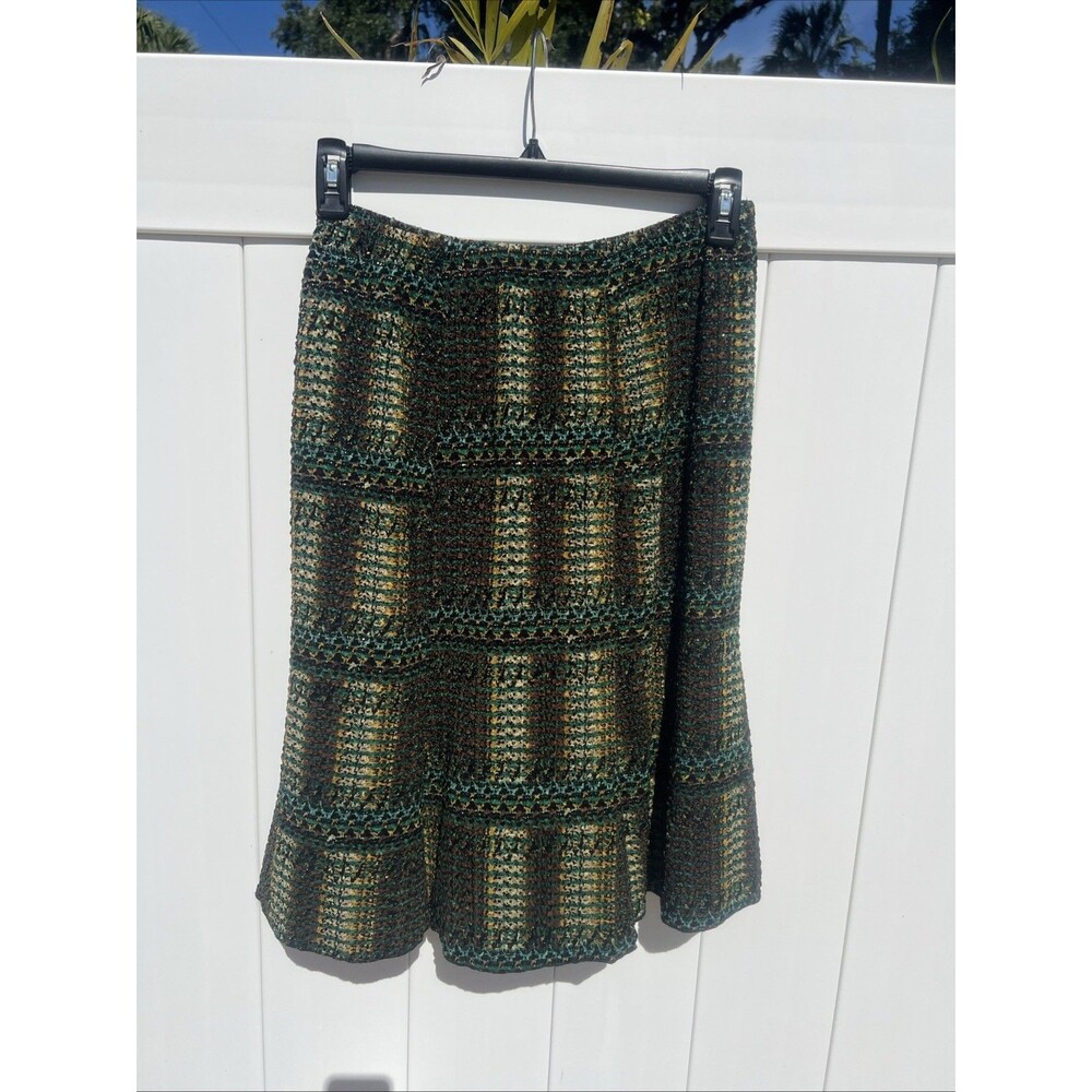 Mirasol Women's Skirt Pencil Career A-Line Actetate Multicolor Sz Large vintage